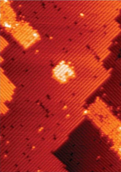 這是量子點(diǎn)設(shè)備模板,中間的小孔就是由7個磷原子構(gòu)成的