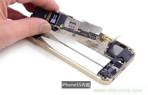 土豪金iPhone 5S拆解：內(nèi)部結(jié)構(gòu)升級(jí)，維修難度增加