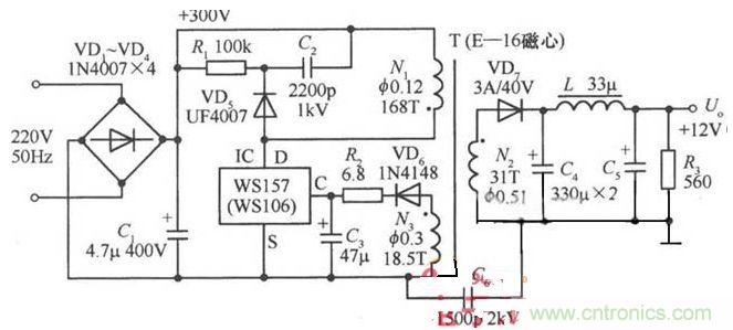 一款12V的單片開關穩(wěn)壓電源電路設計