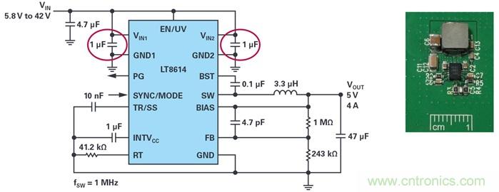 是否可以將低EMI電源安裝到擁擠的電路板上？