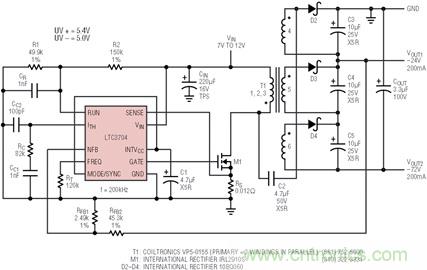 具有負反饋引腳和用于負輸出電源的高性能、單端控制器IC