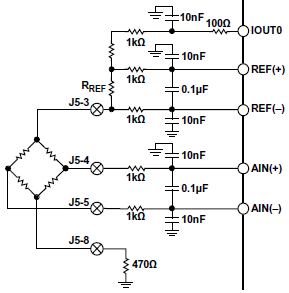 圖5 電壓激勵(lì)的壓力傳感器    圖6 電流激勵(lì)的壓力傳感器